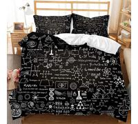 Copripiumino Una Piazza e Mezza 200x200 Equazione 3D Biancheria da Letto Esperimento Chimico 3 Pezzi Microfibra Morbido Traspirante Copri Piumino con Cerniera con Federa 50x80 2792-D