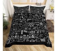 Copripiumino una Piazza e Mezza 200x200 Formula Matematica Biancheria da Letto Tema di Apprendimento in Morbida Microfibra 3D Copripiumino con Cerniera e 2 Federe 50x80 N.2012