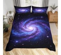 Copripiumino Una Piazza e Mezza 200x200 Galassia a Spirale, 2 Federe | Microfibra Morbido Traspirante, Set di Biancheria da Letto Cielo Stellato della via Lattea 3D, Copripiumini con Cerniera