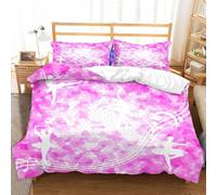 Copripiumino Una Piazza e Mezza 200x200 Ginnastica Danza Classica 3D Biancheria da Letto Arte 3 Pezzi Microfibra Morbido Traspirante Copri Piumino con Cerniera con Federa 50x80 1268-D