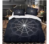 Copripiumino una Piazza e Mezza 200x200 Ragnatela Set di Biancheria da Letto 3D Insetti Copripiumini in Morbido Microfibra con Cerniere e 2 Federe 50x80 m.111