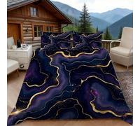 Copripiumino una Piazza e Mezza Arte Astratta in Marmo, Copripiumino Cartone Animato 3D Microfibra Biancheria da Letto 200x200 Duvet Cover con 2 x Federe 50x80 cm