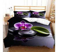 Copripiumino una Piazza e Mezza Asia Orientale Copripiumino 200x200 cm Biancheria da Letto Arte Naturale 3 Pezzi, 3D Copripiumini Microfibra con Cerniera e 2 Federe 50x80 cm C-3623