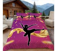 Copripiumino una Piazza e Mezza Balletto, Copripiumino Arte Astratta Stampa 3D Microfibra Biancheria da Letto 200x200 Duvet Cover con 2 x Federe 50x80 cm