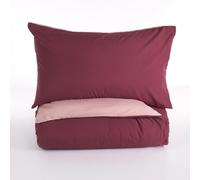 Copripiumino una piazza e mezza bicolore + 2 federe Via Roma 60 In color amarena