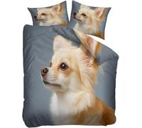 Copripiumino Una Piazza e Mezza Cane da Compagnia, Morbida Microfibra Biancheria da Letto Cuccioli di Animali Reversibili Copripiumini 200x200 con 2 Federe 50x80 cm 3D Copripiumina Set t.2556