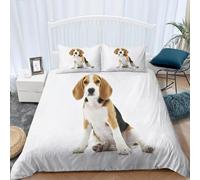 Copripiumino Una Piazza e Mezza Cane da Lepre Set di Biancheria da Letto Cane da Compagnia Copripiumini in Morbida Microfibra Stampa 3D Copri Piumino 200x200 con 2 Federe J-578