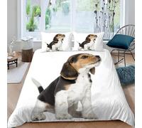 Copripiumino Una Piazza e Mezza Cane da Lepre Set di Biancheria da Letto Cucciolo Copripiumini in Morbida Microfibra Stampa 3D Copri Piumino 200x200 con 2 Federe J-291