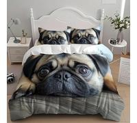 Copripiumino una Piazza e Mezza Carlino Traspirante in Microfibra Set di Biancheria da Letto Cane da Compagnia con Cerniera 3D Copripiumino 200x200 e 2 Federe b.4654