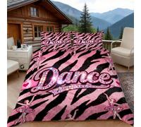 Copripiumino una Piazza e Mezza Danza, Copripiumino Testo 3D Microfibra Biancheria da Letto 200x200 Duvet Cover con 2 x Federe 50x80 cm