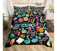 Copripiumino Una Piazza e Mezza Esperimento di Chimica Set di Biancheria da Letto Argomenti Scientifici 3D Copri Piumino in Microfibra Morbida Copripiumino 200x200 con Cerniere e 2 Federe D-106