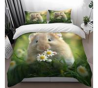 Copripiumino una Piazza e Mezza Fiori Verdi Animali Copripiumino una Piazza e Mezza Bambina Microfibra Copriletto Morbido Lavabile Piumino Matrimoniale+2 Federe Cuscini 50x75 cm 200x200cm