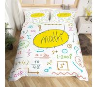 Copripiumino Una Piazza e Mezza Formula Matematica Set di Biancheria da Letto Matematica 3D Copri Piumino in Microfibra Morbida Copripiumino 200x200 con Cerniere e 2 Federe C-2734