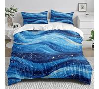 Copripiumino Una Piazza e Mezza Galassia Spaziale 200 x 200 cm 3D Set Copripiumino Matrimoniale Blu Cosmico Morbida Microfibra Biancheria da Letto 3 Pezzi Parure Copripiumone a.909