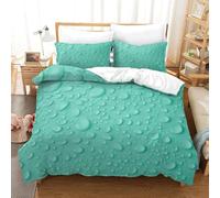 Copripiumino Una Piazza e Mezza Gocce D'acqua 200 x 200 cm 3D Set Copripiumino Matrimoniale Motivi Verde Acqua Morbida Microfibra Biancheria da Letto 3 Pezzi Parure Copripiumone a.501