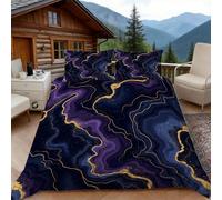 Copripiumino una Piazza e Mezza Marmorizzato, Copripiumino Arte Astratta Stampa 3D Microfibra Biancheria da Letto 200x200 Duvet Cover con 2 x Federe 50x80 cm