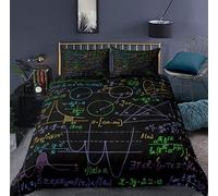 Copripiumino Una Piazza e Mezza Matematica Copripiumino 150x200 3D + 1 Feder 50 x 80 cm 100% Microfibra Set di Biancheria Morbida, Traspirante, Chiusura a Cerniera 5L9W4Q1491