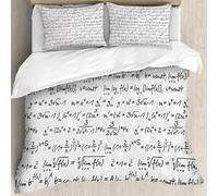 Copripiumino Una Piazza e Mezza Matematica Set di Biancheria da Letto Formula Matematica Copripiumini in Morbida Microfibra Stampa 3D Copri Piumino 200x200 con 2 Federe J-1012