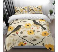 Copripiumino una Piazza e Mezza Nero Giallo Set di Lenzuola in microfibra extra morbida,Comprendente 1 Copripiumino 200x200cm + 2 Federe Cuscino Letto 50x75,Resistente e Lavabile