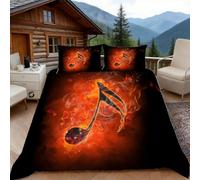 Copripiumino una Piazza e Mezza Note Musicali, Copripiumino Arte Astratta Stampa 3D Microfibra Biancheria da Letto 200x200 Duvet Cover con 2 x Federe 50x80 cm