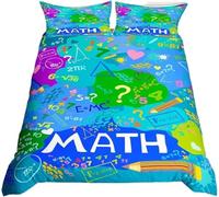 Copripiumino Una Piazza e Mezza Numeri di Colore Set di Biancheria da Letto Matematica 3D Copri Piumino in Microfibra Morbida Copripiumino 200x200 con Cerniere e 2 Federe F-748