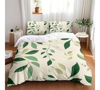 Copripiumino una Piazza e Mezza Piante Verde Profondo Copriletto Singolo Letto 140x200 Morbidissimo Copripiumino con Cerniera Piumino Matrimoniale 4 Stagioni - includere 2 Federe Cuscini(50x75cm)