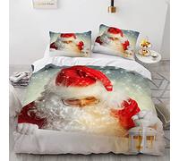 Copripiumino Una Piazza E Mezza Poliestere Di Alta Qualità Antirughe No Stiro Natalizio Natale Natalizi Copripiumino Matrimoniale 200X200Cm Con 2 Federe 50X75Cm