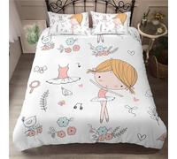 Copripiumino Una Piazza e Mezza Ragazza Copripiumino 150x200 3D + 1 Feder 50 x 80 cm 100% Microfibra Set di Biancheria Morbida, Traspirante, Chiusura a Cerniera 5L9W261683