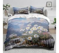 Copripiumino una Piazza e Mezza Verde Grigio Bianco Copriletto una Piazza e Mezzo Microfibra Lenzuola Matrimoniali Morbido Lavabile Piumone Matrimoniale+2 Federe Cuscini 50x75 cm 200x200cm