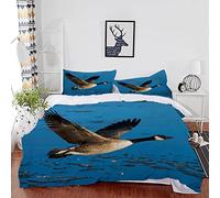 Copripiumone Matrimoniale 200x250 Oche Blu Scuro Microfibra Con 2 Federa 50 X 80 Cm - Copripiumino Traspirante - Adatto Per Adulti E Bambini Set Copripiumino Matrimoniale