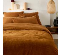 Copripiumone Noria in velluto/cotone lavato double face Marrone 140 x 200 cm