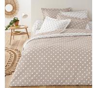 Copripiumone puro cotone fantasia a pois, Clarisse Beige 200 x 200 cm