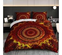 Copripiumone Singolo 135x200 cm Set Copripiumino Stile Mandala Psichedelico Copripiumino in Microfibra con 2 Federe, Arte Caleidoscopica Morbida Set Biancheria da Letto per Bambini Adulti