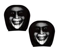 Copripoggiatesta per auto, 2 pezzi, con volti spaventosi, traspiranti e lavabili, divertenti coperture per poggiatesta per camion, SUV, camper, berlina, veicoli, viaggi su strada, guida