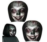 Copripoggiatesta per auto, 2 pezzi, decorazione per interni di Halloween | Copripoggiatesta spaventoso per viaggi su strada, viaggi a lunga distanza, pendolari quotidiani, SUV e camion