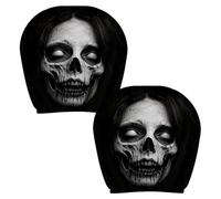 Copripoggiatesta per Auto 2 Pezzi Halloween Lavabili Elastici Da Paura