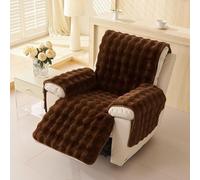 Copripoltrona 1 Posti Con Braccioli, Copri Poltrona Morbido In Peluche - Copertura Anti-Scivolo E Lavabile Per Divano, Sedia Relax E Protezione Da Graffi(Dark Curry)