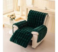 Copripoltrona 1 Posti Con Braccioli, Copri Poltrona Morbido In Peluche - Copertura Anti-Scivolo E Lavabile Per Divano, Sedia Relax E Protezione Da Graffi(Dark Green)