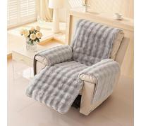 Copripoltrona 1 Posti Con Braccioli, Copri Poltrona Morbido In Peluche - Copertura Anti-Scivolo E Lavabile Per Divano, Sedia Relax E Protezione Da Graffi(Light Gray)