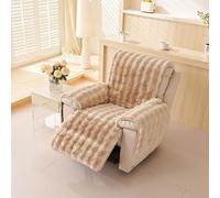 Copripoltrona 1 Posti Con Braccioli, Copri Poltrona Morbido In Peluche - Copertura Anti-Scivolo E Lavabile Per Divano, Sedia Relax E Protezione Da Graffi(Khaki)