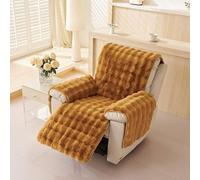 Copripoltrona 1 Posti Con Braccioli, Copri Poltrona Morbido In Peluche - Copertura Anti-Scivolo E Lavabile Per Divano, Sedia Relax E Protezione Da Graffi(Brown)