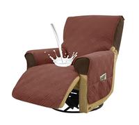 Copripoltrona 1 Posto Relax Reclinabile 100% Impermeabile Copri Poltrona con Tasche Laterali,Antiscivolo Fodera Poltrona Copri Poltronas con Braccioli AntiGraffio Antimacchia(Brown)