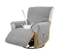 Copripoltrona 1 Posto Relax Reclinabile 100% Impermeabile Copri Poltrona con Tasche Laterali,Antiscivolo Fodera Poltrona Copri Poltronas con Braccioli AntiGraffio Antimacchia(Light Gray)