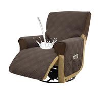 Copripoltrona 1 Posto Relax Reclinabile 100% Impermeabile Copri Poltrona con Tasche Laterali,Antiscivolo Fodera Poltrona Copri Poltronas con Braccioli AntiGraffio Antimacchia(Dark Brown)