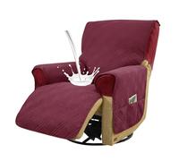 Copripoltrona 1 Posto Relax Reclinabile 100% Impermeabile Copri Poltrona con Tasche Laterali,Antiscivolo Fodera Poltrona Copri Poltronas con Braccioli AntiGraffio Antimacchia(Burgundy)