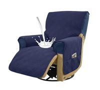 Copripoltrona 1 Posto Relax Reclinabile 100% Impermeabile Copri Poltrona con Tasche Laterali,Antiscivolo Fodera Poltrona Copri Poltronas con Braccioli AntiGraffio Antimacchia(Navy Blue)