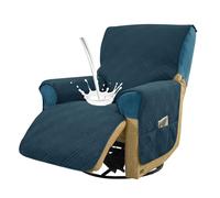 Copripoltrona 1 Posto Relax Reclinabile 100% Impermeabile Copri Poltrona con Tasche Laterali,Antiscivolo Fodera Poltrona Copri Poltronas con Braccioli AntiGraffio Antimacchia(Hole Blue)