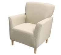 Copripoltrona da Banchetto in Jacquard A Rombi Spessi Copripoltrona in Stile Mid-Century Modern Copripoltrona da Lettura Elasticizzata Club Quadrata Copridivano Singolo(Beige)