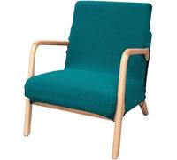 Copripoltrona Elasticizzato in Jacquard a Righe, Coprituta Moderno Mid-Century, per Poltrona Relax/Sedia a Dondolo con Braccioli in Legno(Emerald Green)