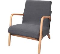 Copripoltrona Elasticizzato in Jacquard a Righe, Coprituta Moderno Mid-Century, per Poltrona Relax/Sedia a Dondolo con Braccioli in Legno(Dark Gray)